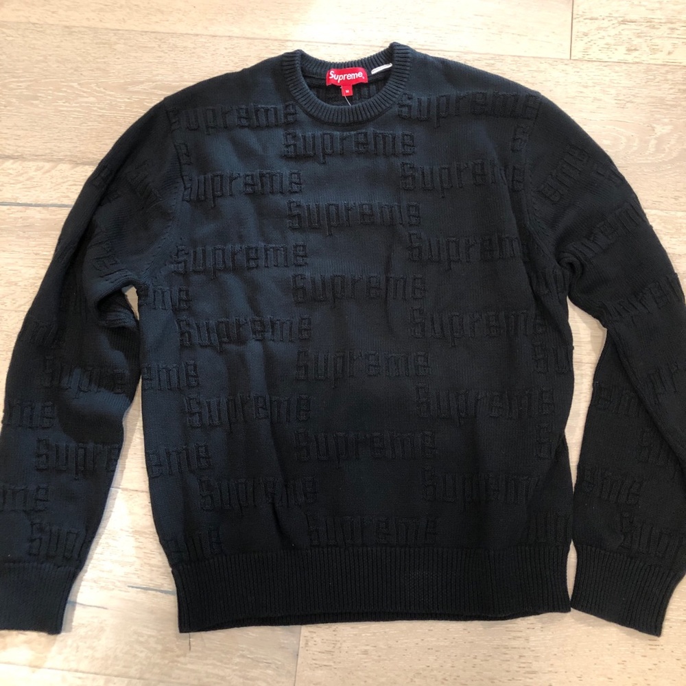 Supreme Raised Logo Sweater men’s black